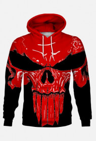 BLUZA Z KAPTUREM PUNISHER CZERWONA