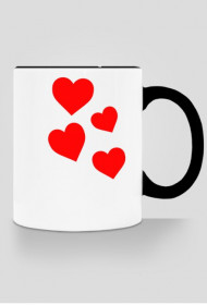 Kubek w serca (czarny)