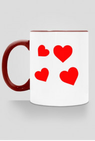Kubek w serca (czerwony)