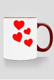 Kubek w serca (czerwony)