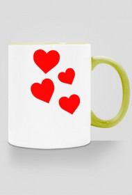 Kubek w serca (zielony)