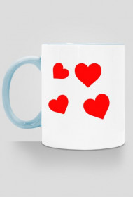 Kubek w serca (niebieski)