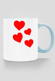 Kubek w serca (niebieski)