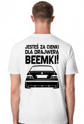 E36 - Dla beemki za cienki (koszulka męska) ciemna grafika tył