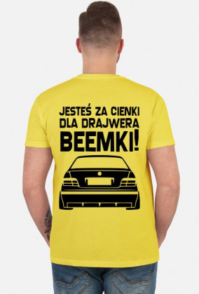 E36 - Dla beemki za cienki (koszulka męska) ciemna grafika tył