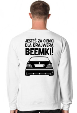 E36 - Dla beemki za cienki (bluza męska klasyczna) ciemna grafika tył