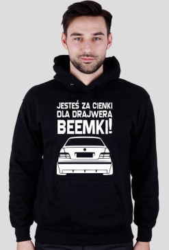 E36 - Dla beemki za cienki (bluza męska kapturowa) jasna grafika