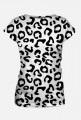 T-shirt czarno-biały jaguar