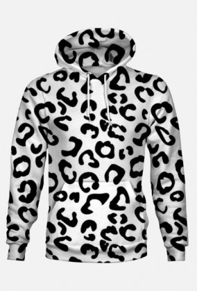 Bluza z kapturem czarno-biały jaguar