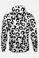 Bluza z kapturem czarno-biały jaguar