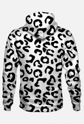 Bluza z kapturem czarno-biały jaguar