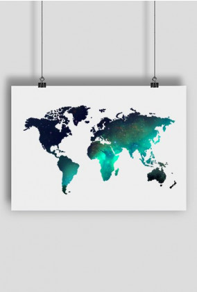 Mapa świata gwiazdy plakat