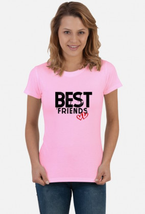 T-shirt "Best Friends" różowy
