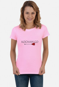 T-shirt damski "kocham go" różowy