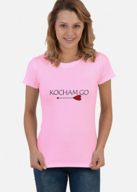 T-shirt damski "kocham go" różowy