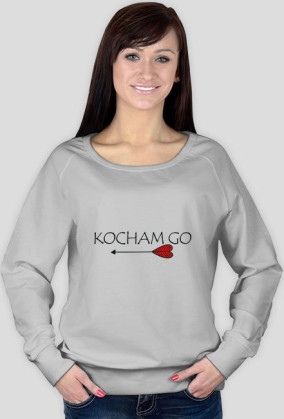 Bluza damska "kocham go" szara
