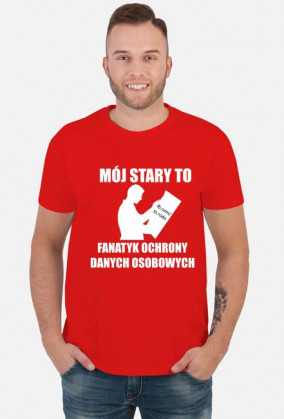 MOJ STARY (koszulka meska) BIALY WZOR