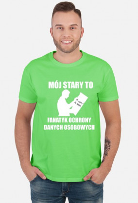 MOJ STARY (koszulka meska) BIALY WZOR
