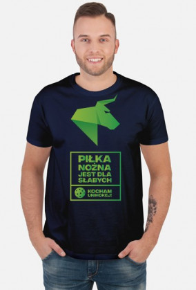 PIŁKA NOŻNA JEST DLA SŁABYCH -  kocham unihokej Koszulka męska
