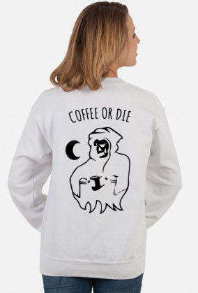 coffee or die biała bluza damska tył