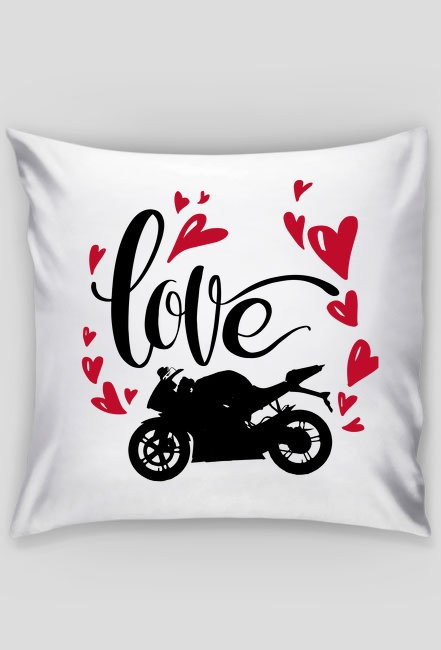 Love + motorbike - poduszka motocyklowa