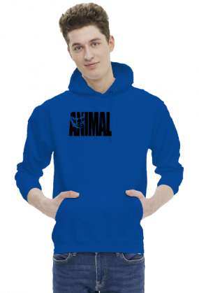 Animal napis czarny, kaptur