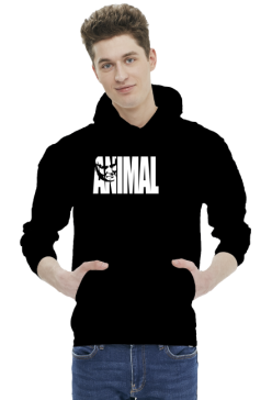 Animal napis biały, kaptur