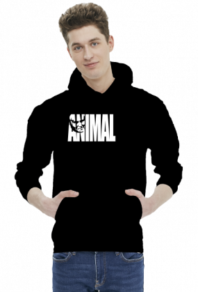 Animal napis biały, kaptur