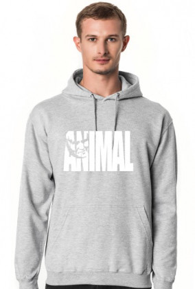 Animal napis biały, kaptur
