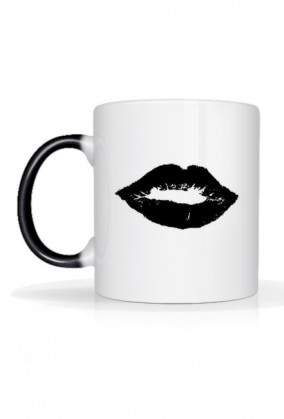 Kubek Magiczny Zmysłowy Usta Black
