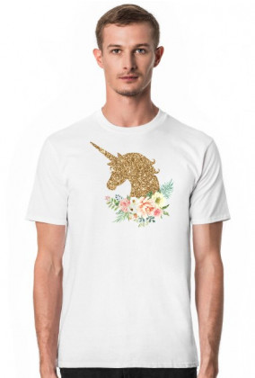 Koszulka z jednorożcem męska - Złoty jednorożec