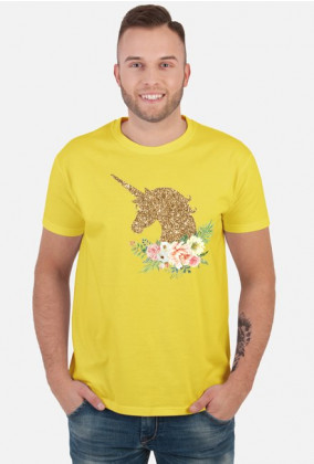 Koszulka z jednorożcem męska - Złoty jednorożec