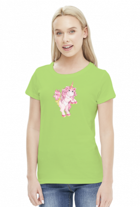 Koszulka z jednorożcem dla kobiety - Rózowy jednorożec