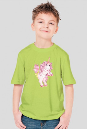 Koszulka z jednorożcem chłopiec - Różowy jednorożec