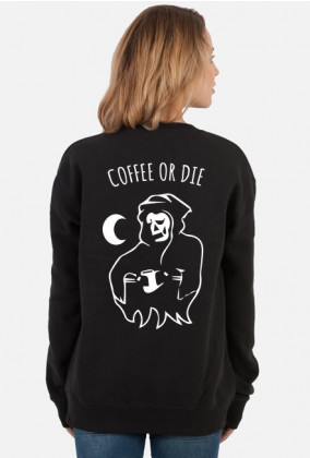 coffee or die czarna bluza damska tył