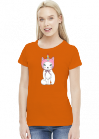 Koszulka damska z jednorożcem-kotem