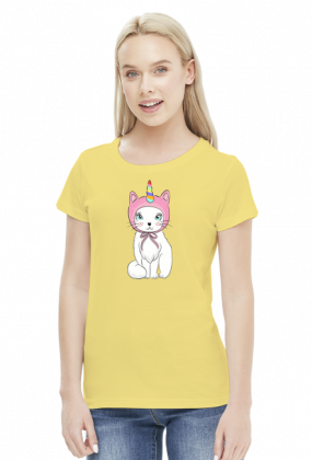 Koszulka damska z jednorożcem-kotem