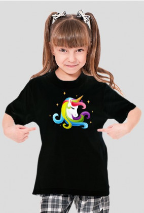 Koszulka z jednorożcem dziewczęca - Głowa jednorożca