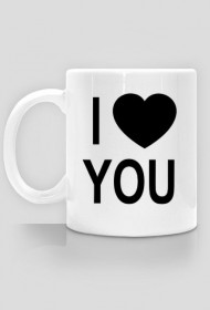 Kubek I LOVE YOU Serce Black lewy
