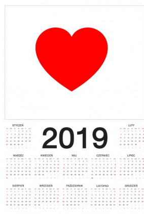 Kalendarz 2019 Serce Red