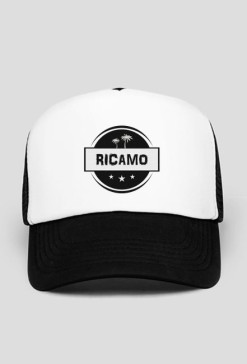 Czapka Ricamo Classic z daszkiem Czarno-Biała