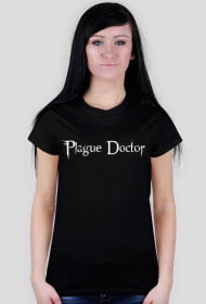 Plague Doctor Tshirt damski przód + tył - czarny