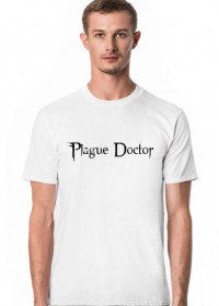 Plague Doctor Tshirt męski przód + tył - biały