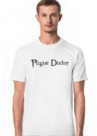 Plague Doctor Tshirt męski przód + tył - biały