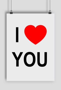 Plakat A2 I LOVE YOU Red