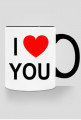 Kubek black I LOVE YOU Serce Red