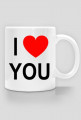 Kubek I LOVE YOU Serce Red prawy