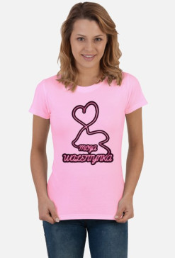 T-shirt Ricamo Walentynki | Różowy