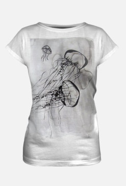 "Meduzy" - damski t-shirt (white)