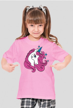 Koszulka dla dziewczynki z jednorożcem z gwiazdkami